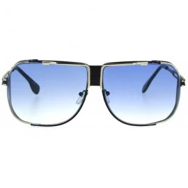 Oversized Mens Gradient Lens Retro Oversize Pilot Racer Sunglasses Gold Blue - CS182EGM6OZ $13.13
