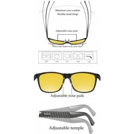 Rectangular Driving Anti Glare Glasses Safe Polarized - A-black Frame Nightlens - CE195MH82TE $26.62