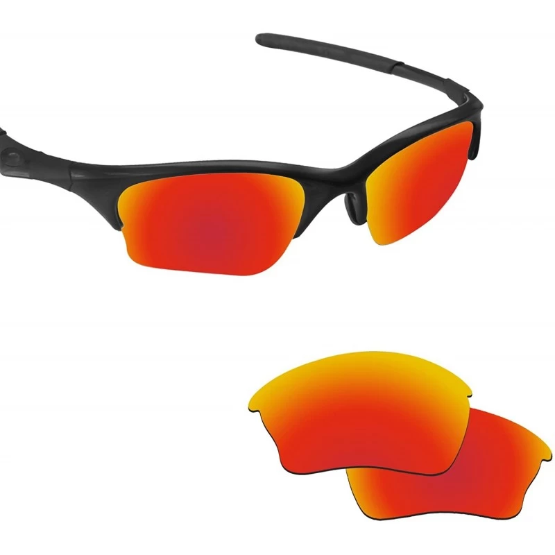 Aviator Replacement Lenses Half Jacket XLJ Sunglasses - Various Colors - Fire Red - Anti4s Mirror Polarized - CI187UAXA3C $12.94