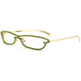 Rimless Diamond Sunglasses Vintage Rimless Eyeglasses - Green&gold - CD198G6D38Z $13.64