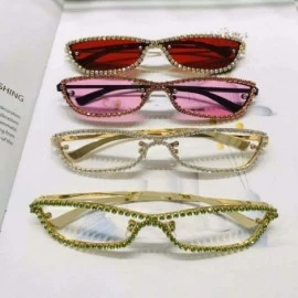 Rimless Diamond Sunglasses Vintage Rimless Eyeglasses - Green&gold - CD198G6D38Z $13.64