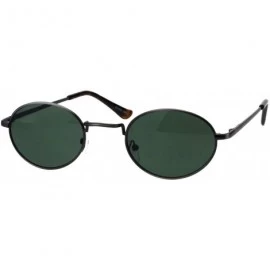Oval Unisex Classic Design Sunglasses Oval Metal Frame Spring Hinge UV 400 - Gunmetal (Green) - CR18H4H0UIA $19.03