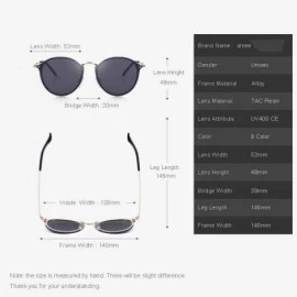 Aviator DESIGN Men/Women Classic Retro Oval Sunglasses 100% UV Protection C01 Black - C03 Blue - CV18XII8IRR $14.65