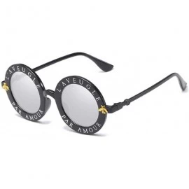 Round Retro Round Sunglasses English Letters Little Bee Sun Glasses Men Women Glasses er Fashion Male Female Uv400 - CY18WO3R...