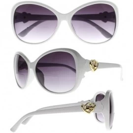 Oversized Womens Love Patterns Bifocal Tinted Reading Glasses UV400 Protect Sunglasses Readers - White - CT18EIHHZS5 $23.57