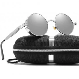 Round Retro Round Gothic Circle Steampunk Polarized Sunglasses Metal Alloy Polarized Sun glasses for Men Women - CO18NZAAELY ...