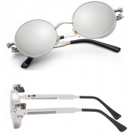 Round Retro Round Gothic Circle Steampunk Polarized Sunglasses Metal Alloy Polarized Sun glasses for Men Women - CO18NZAAELY ...