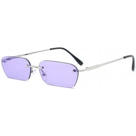 Square Personality Sunglasses Small Frame Hip Hop Men and Women Color Marine Lens Sun Glasses - Pl - C118Y3Z7YEA $17.96