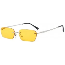 Square Personality Sunglasses Small Frame Hip Hop Men and Women Color Marine Lens Sun Glasses - Pl - C118Y3Z7YEA $11.49
