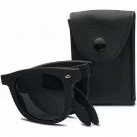 Wayfarer Colorful Classic 80's Vintage Colored Pantone & Mirrored Lens Sunglasses - Matte Black (Folding) - CA189OK7CWG $14.98