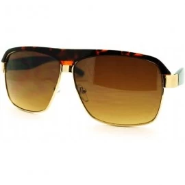 Square Men's Designer Fashion Sunglasses Square Flat Top Boss Shades - Tortoise - C411PKH2N2X $9.03