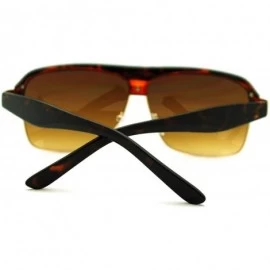 Square Men's Designer Fashion Sunglasses Square Flat Top Boss Shades - Tortoise - C411PKH2N2X $9.03