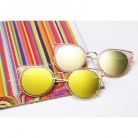 Cat Eye Fashion Cateye Sunglasses Women Cat eye Ladies Sun glasses UV400 Metal Frame B2256 - Pink Mirror - CM18STCN5U5 $10.66