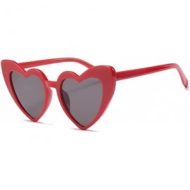 Rimless Vintage Heart Shaped Sunglasses Women Stylish Love Eyeglasses B2421 - Red - CY18CMLZNRT $20.11