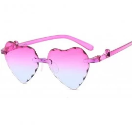 Sport Girl Love Heart Shape Sunglasses Child Siamese Fe Colorful Sun Glasses Tint Clear Lens Blue Red Pink Shades - 5 - CM18W...