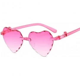 Sport Girl Love Heart Shape Sunglasses Child Siamese Fe Colorful Sun Glasses Tint Clear Lens Blue Red Pink Shades - 5 - CM18W...