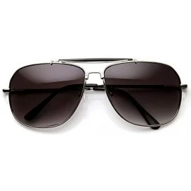Square Classic Square Full Metal Frame Crossbar Aviator Sunglasses (Silver-Black Lavender) - CD11MV61B5V $20.25
