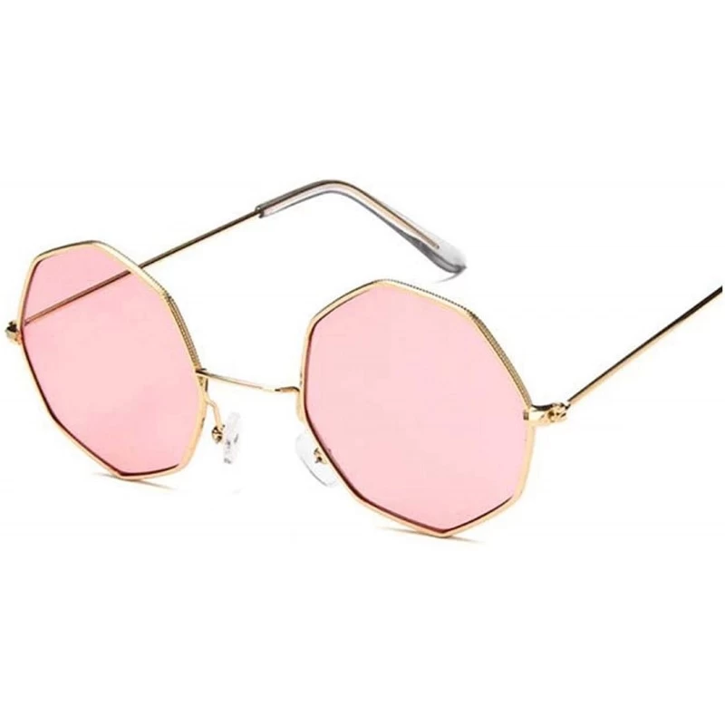 Rimless Fashion Unisex Polygon Sunglasses Women Classic Sea Gradient Shades Sun Glasses Small Square Alloy Mirror - C2198A3U3...