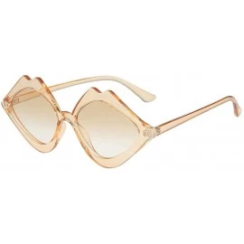 Square Vintage Sunglasses-Women's Jelly Sunshade Candy Color Glasses - Khaki - CL18RIYR2OK $6.03