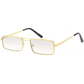 Rectangular Fashion Wired Frame Retro Skinny Rectangular Lens Sunglasses L24 - Transparent - CF19203ALZU $14.01