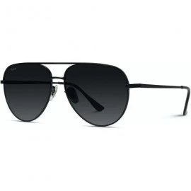 Aviator Oversized Flat Lens Fashion Designer Inspired Aviator Sunglasses - Black Frame/Gradient Black Lens - CP184XM4MQ0 $17.29