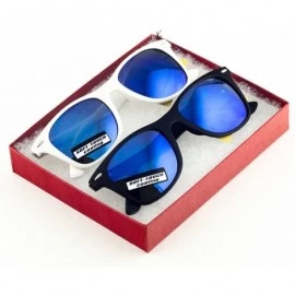 Square Reflective Color Mirror Mirror Lens Retro Classics Style Sunglasses Gift Box - Style 4 - CC11LD5ZCLZ $9.53