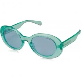 Oval Women's Pld6052/S Oval Sunglasses - Turquoise - CN18ELRLZ2D $98.80