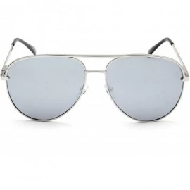 Sport WealthyShades- Aviator sunglasses Mirrored flat lens - Oversized- Polarized For Women and Men UV400 - CJ1807Z3K8D $11.49