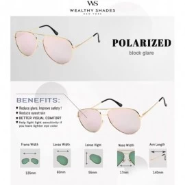 Sport WealthyShades- Aviator sunglasses Mirrored flat lens - Oversized- Polarized For Women and Men UV400 - CJ1807Z3K8D $11.49