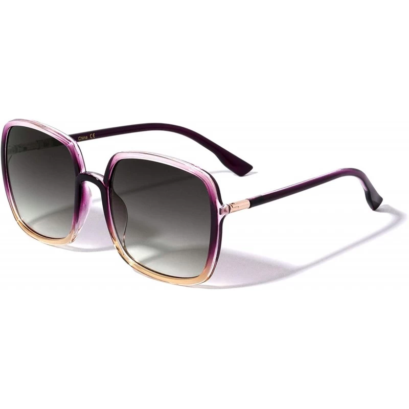 Square Dublin Round Square Thin Frame Designer Sunglasses - Purple - CW1960QHG2Y $11.44
