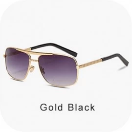 Square Square Men Sunglasses Arrival Retro Vintage Shades Sun Glasses Man Eyewear Lentes De Sol Hombre - Glod Black - C2197Y7...