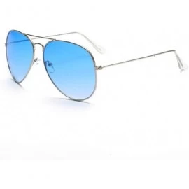 Goggle Sunglasses colorful two-color Sunglasses dazzling ocean film sunglasses sunglasses - Silver Frame Blue Slice - C718AA2...