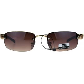 Rectangular Womens Sunglasses Rimless Fashion Rectangular Designer Style UV 400 - Gold Brown - CY189KT8RIU $12.98