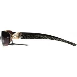 Rectangular Womens Sunglasses Rimless Fashion Rectangular Designer Style UV 400 - Gold Brown - CY189KT8RIU $12.98