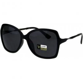 Square Womens Designer Style Sunglasses Square Frame Twisted Temple UV 400 - Black (Black) - C618KR0U4LE $21.59