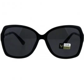 Square Womens Designer Style Sunglasses Square Frame Twisted Temple UV 400 - Black (Black) - C618KR0U4LE $11.38