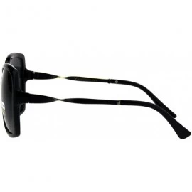 Square Womens Designer Style Sunglasses Square Frame Twisted Temple UV 400 - Black (Black) - C618KR0U4LE $11.38