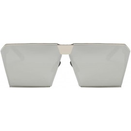 Square Womens Mens Oversized Large Big Sunglasses Square Flat Retro - Light Gray - C718AH2T2KT $10.15