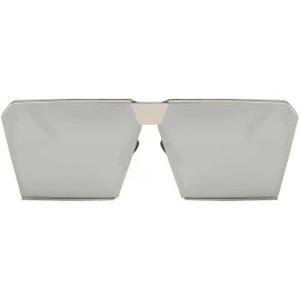 Square Womens Mens Oversized Large Big Sunglasses Square Flat Retro - Light Gray - C718AH2T2KT $10.15