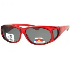 Oval Polarized Lens Fit Over Glass Sunglasses Smaller Size Oval Rectangular - Red - CD189TLKT83 $21.62