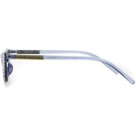 Cat Eye Womens Rhinestone Icedout Narrow Goth Cat Eye Plastic Sunglasses - Blue Purple - CQ18HITEMA4 $22.93