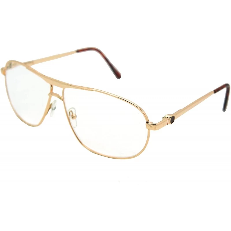 Aviator Vintage Classic Aviator Metal Reading Glasses - Gold / Clear Reading Glasses Rj8026 - CZ12H48YV43 $14.62