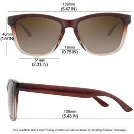 Square Polarized Sunglasses for Women Men Classic Retro Designer Style - Ombre Brown Frame / Gradient Brown Lens - C9192R4NXH...
