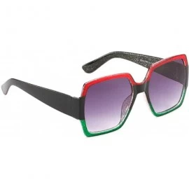Oval Classic Retro Designer Style Sunglasses for Men PC Resin UV400 Sunglasses - Black Red Green - CZ18SZTUL44 $13.04