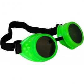 Aviator Green Goggles Sunglasses Cosplay Aviator Steampunk Gothic Burning Man - C212KXJZUEP $10.73