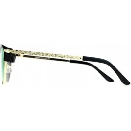 Cat Eye Victorian Art Deco Engraving Trim Half Rim Cat Eye Sunglasses - Purple - C912MWAWK45 $23.51