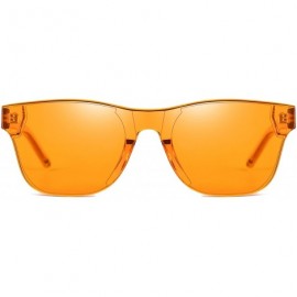 Oversized Oversized Square Candy Colors Glasses Rimless Frame Unisex Sunglasses Elton John - Small Orange - C218E0IL5WY $12.55
