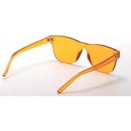 Oversized Oversized Square Candy Colors Glasses Rimless Frame Unisex Sunglasses Elton John - Small Orange - C218E0IL5WY $12.55