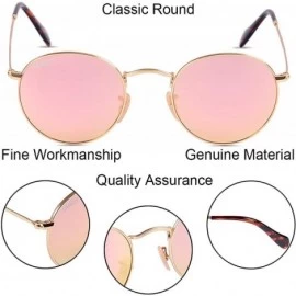 Square Classic Crystal Glass Lens Retro Square/Aviator/Round Metal Frame Sunglasses for Men Women-100% UV400 Protection - CV1...