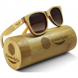 Square Handmade Maple Wood Sunglasses - Polarized UV400 Lenses in a Wooden Wayfarer that Floats! - CF12NU28JO0 $92.59